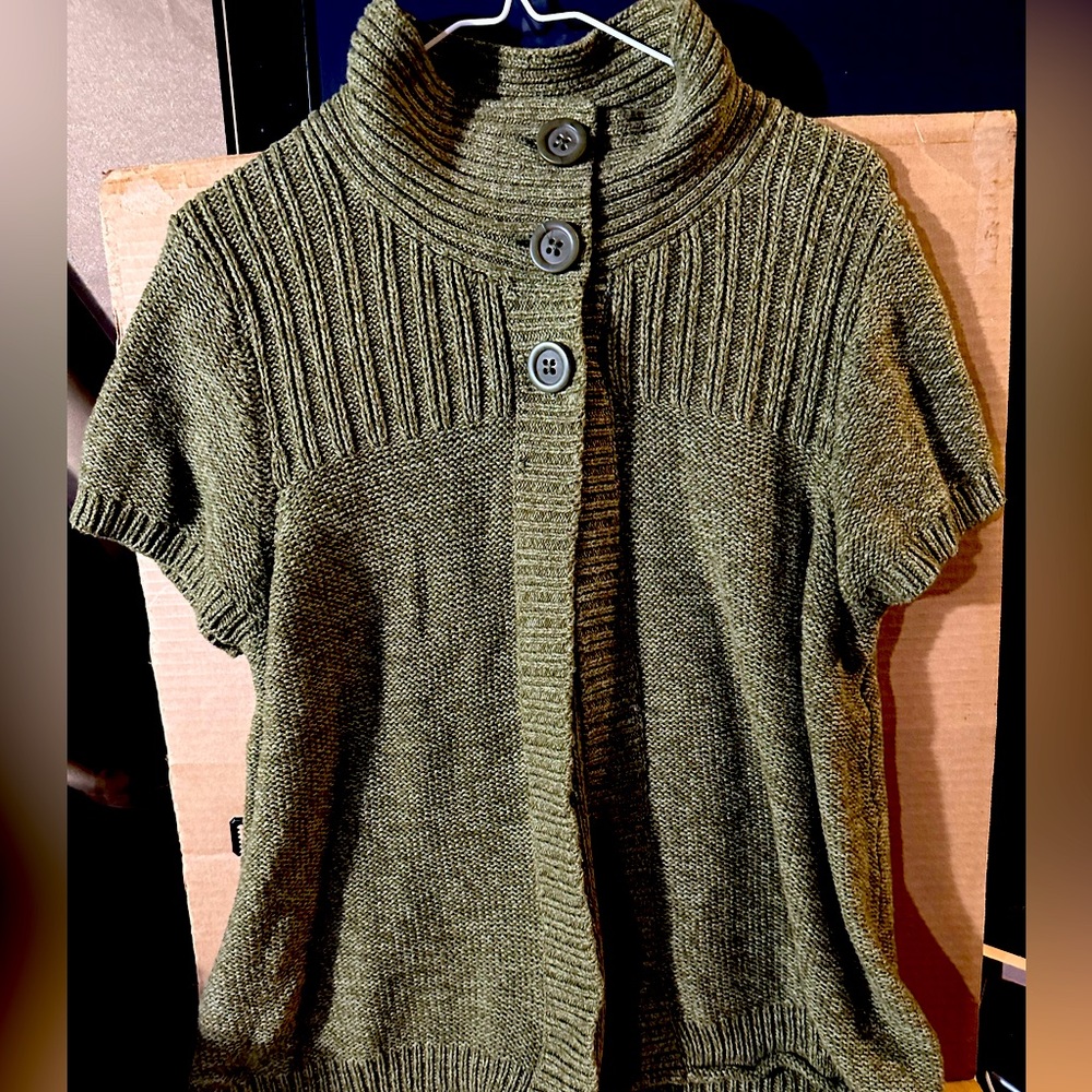 Izod Forest Green Short-Sleeve Cardigan